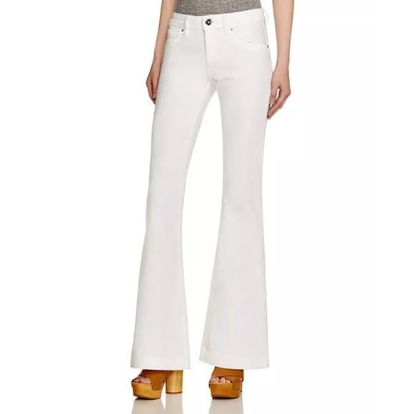 DL1961 "Joy" 4 Way 360 High Rise Flare Jeans White Size 24 - Picture 1 of 11